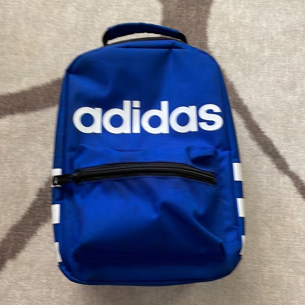 2020 adidas Santiago Insulated Lunch Bag Blue and White Style 976475-R